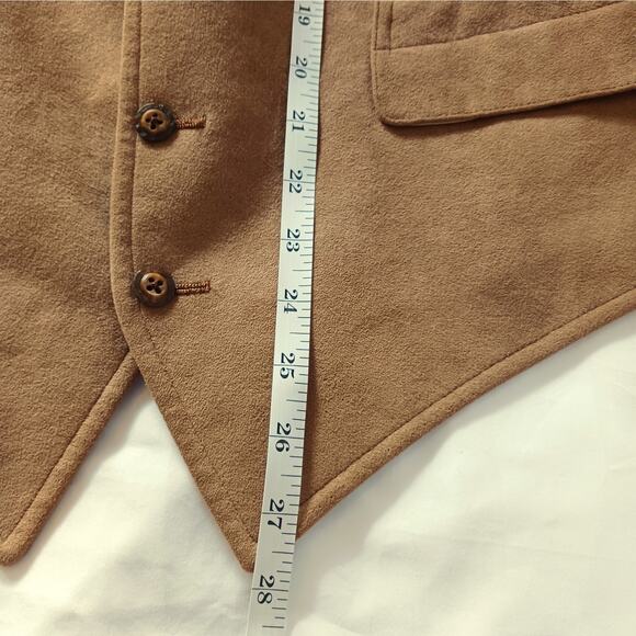 VNTG Westchester Suede Leather Men's Large Tan Vest for A.J. August - Picture 7 of 9